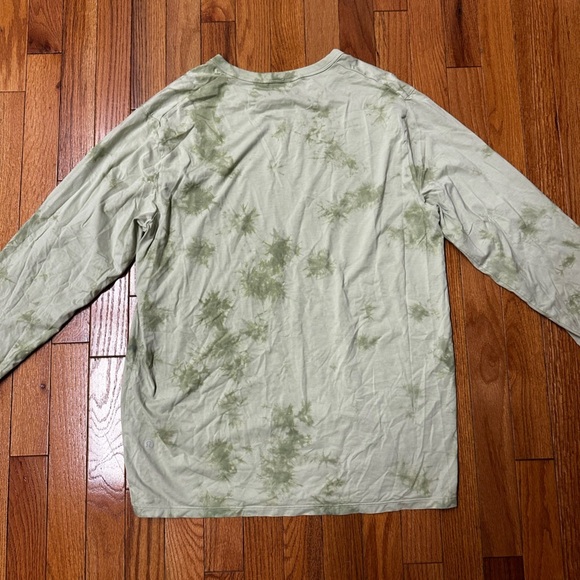 Lululemon Men's Fundamental Long Sleeve New Tide Shibori Arctic Mint Large - Picture 3 of 3
